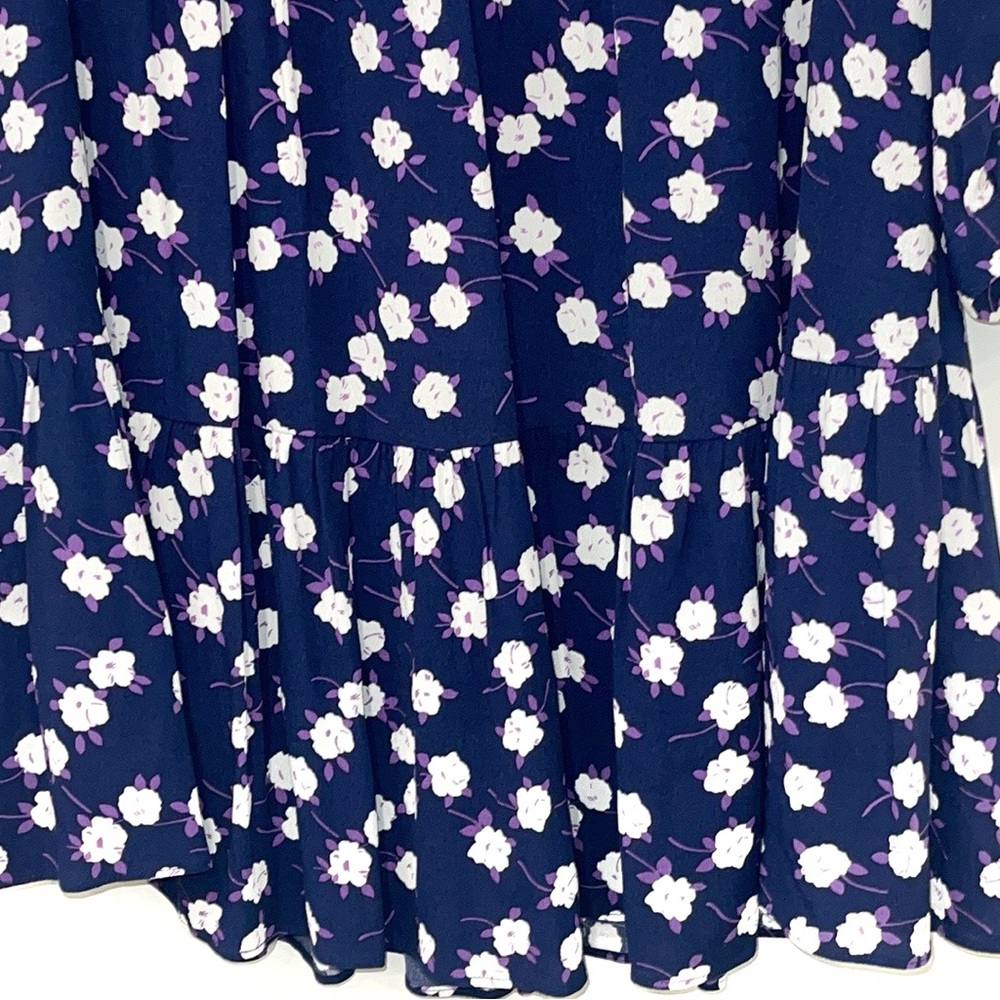J. Crew Tie Neck Tiered Dress Floral Scattered Peony Print Small NWOT - Picture 11 of 15